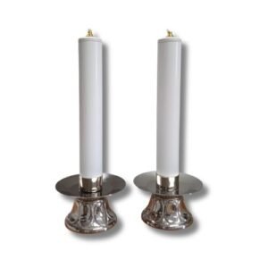 Conjunto 2 castiçais com vela cera liquida