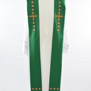 Estola bordado Cruz Vida - Verde